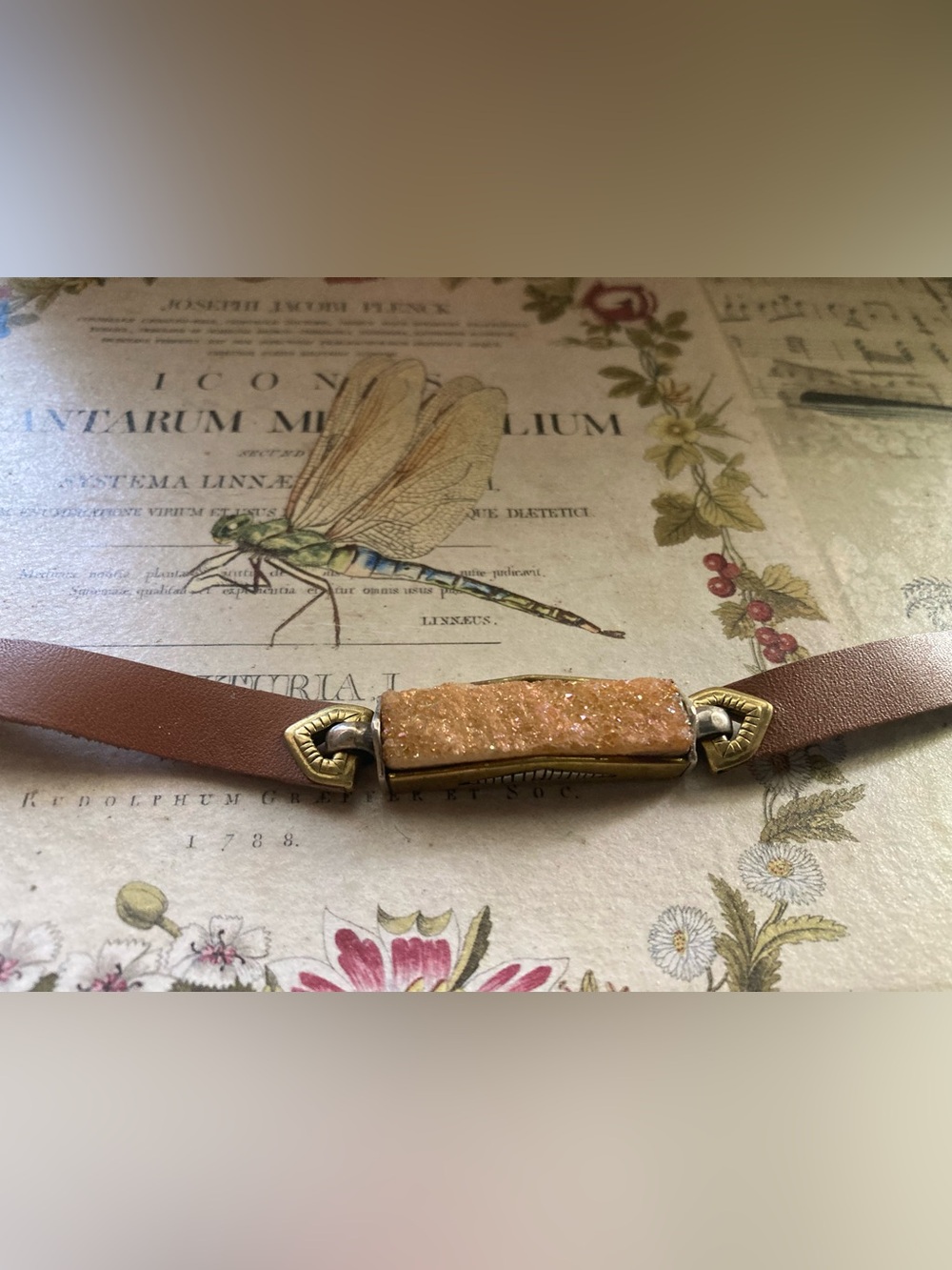 Silpada Rose Quartz and Leather Bracelet
